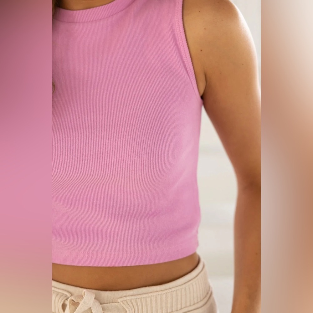 Zara textured crop tank Pink